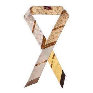 Gucci Heritage Print Silk Neck Bow